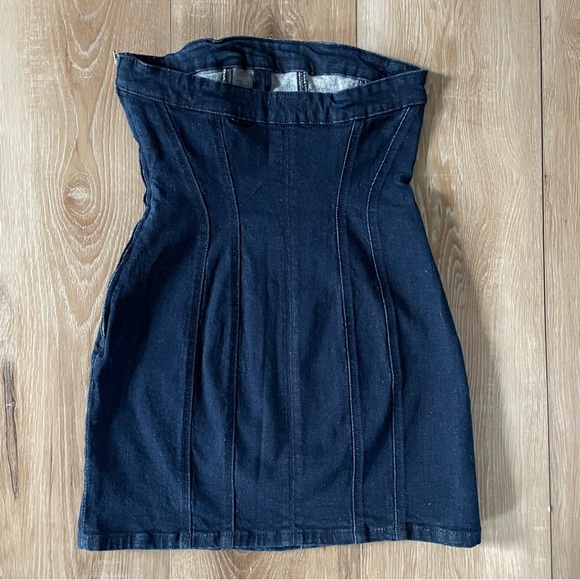 Zara 🌺 Strapless Denim Dress - Picture 2 of 13